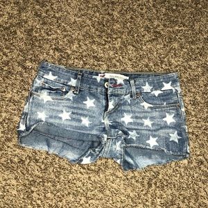 Star jean shorts